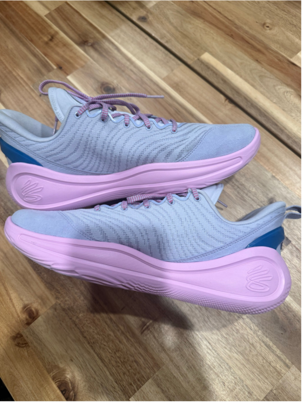 Men’s Under Armour Curry Athletic Shoes purple and Pink - Picture 5 of 7